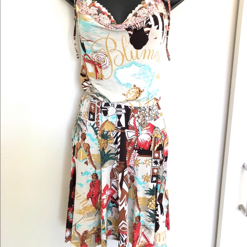 Blumarine Tropical Print Skirt Set